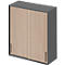Schäfer Shop Genius Aufsatz-Schiebetürenschrank TETRIS WOOD, 3 OH, B 1000 mm, graphit/Eiche