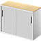 Schäfer Shop Genius Beistellschrank TETRIS SOLID, 2 OH, in Schreibtischhöhe, B 1000 mm, 25 mm Abdeckplatte, Ahorn-Dekor/weißalu