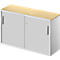 Schäfer Shop Genius Beistellschrank TETRIS SOLID, 2 OH, in Schreibtischhöhe, B 1200 mm, 25 mm Abdeckplatte, Ahorn-Dekor/weißalu