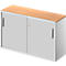 Schäfer Shop Genius Beistellschrank TETRIS SOLID, 2 OH, in Schreibtischhöhe, B 1200 mm, 25 mm Abdeckplatte, Buche-Dekor/weißalu