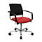 Schäfer Shop Genius Bezoekersstoel SSI Proline Visit S3+, gazen rugleuning, universele wielen, rood/zwart