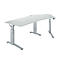 Schäfer Shop Genius Bureau 135° Ergostyle Planova, extension à droite, réglage manuel de la hauteur, l. 2165 x P 800 mm, gris clair/alu blanc 