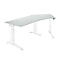 Schäfer Shop Genius Bureau 135° Ergostyle Planova, extension à droite, réglage manuel de la hauteur, l. 2165 x P 800 mm, gris clair/blanc 