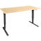 Schäfer Shop Genius bureau AERO FLEX, elektrisch in hoogte verstelbaar, rechthoekig, C-voet, B 1200 mm, ahorn/zwart + memory panel