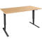 Schäfer Shop Genius bureau AERO FLEX, elektrisch in hoogte verstelbaar, rechthoekig, C-voet, B 1200 mm, beuken/zwart + memory panel