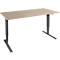 Schäfer Shop Genius bureau AERO FLEX, elektrisch in hoogte verstelbaar, rechthoekig, C-voet, B 1200 mm, eiken/zwart + memory panel