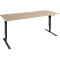 Schäfer Shop Genius bureau AERO FLEX, elektrisch in hoogte verstelbaar, rechthoekig, C-voet, B 1600 mm, eiken/zwart + memorypaneel