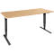 Schäfer Shop Genius bureau AERO FLEX, elektrisch in hoogte verstelbaar, rechthoekig, C-voet, B 1800 x D 800 x H 700-1200 mm, beuken/zwart + memorypanel