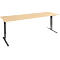 Schäfer Shop Genius bureau AERO FLEX, elektrisch in hoogte verstelbaar, rechthoekig, C-voet, B 2000 x D 800 x H 700-1200 mm, ahorn/zwart + memorypanel