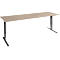Schäfer Shop Genius bureau AERO FLEX, elektrisch in hoogte verstelbaar, rechthoekig, C-voet, B 2000 x D 800 x H 700-1200 mm, eiken/zwart + memorypanel