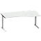 Schäfer Shop Genius Bureau asymétrique MODENA FLEX, pieds en C avec tubes rectangulaires, l. 1800 mm, extension à droite, gris clair/alu blanc 