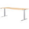 Schäfer Shop Genius Bureau asymétrique MODENA FLEX, réglage élect. de la hauteur, extension à droite, l. 1800 mm, érable 