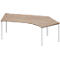 Schäfer Shop Genius Bureau d'angle MODENA FLEX 135°, approche à droite, chêne/aluminium blanc