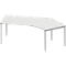 Schäfer Shop Genius Bureau d'angle MODENA FLEX 135°, approche à droite, L 2165 mm, gris clair