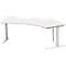 Schäfer Shop Genius Bureau d'angle MODENA FLEX 135°, approche à droite, tube rectangulaire à piétement en C, L 2165 mm, gris clair