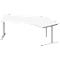 Schäfer Shop Genius Bureau d'angle MODENA FLEX 135°, approche à droite, tube rond à pied en C, L 2165 mm, blanc