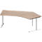 Schäfer Shop Genius Bureau d'angle MODENA FLEX 135°, approche à droite, tube rond à pied en C, L 2165 mm, décor chêne