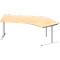 Schäfer Shop Genius Bureau d'angle MODENA FLEX 135°, approche à droite, tube rond en forme de C, L 2165 mm, érable