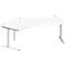 Schäfer Shop Genius Bureau d'angle MODENA FLEX 135°, approche à gauche, tube rond à pied en C, L 2165 mm, blanc