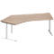 Schäfer Shop Genius Bureau d'angle MODENA FLEX 135°, approche à gauche, tube rond en pied C, L 2165 mm, décor chêne