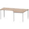 Schäfer Shop Genius Bureau d'angle MODENA FLEX 90°, approche à droite, 4 pieds en tube carré, L 2000 mm, décor chêne