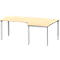 Schäfer Shop Genius Bureau d'angle MODENA FLEX 90°, approche à droite, 4 pieds en tube carré, L 2000 mm, érable/blanc