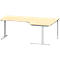 Schäfer Shop Genius Bureau d'angle MODENA FLEX 90°, approche à droite, tube rond à pied en C, L 2000 mm, érable/blanc