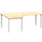 Schäfer Shop Genius Bureau d'angle MODENA FLEX 90°, approche à gauche, tube carré à 4 pieds, L 2000 mm, érable/blanc