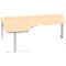 Schäfer Shop Genius Bureau d'angle MODENA FLEX 90°, approche à gauche, tube rond à pied en C, L 2000 mm, érable/blanc