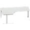 Schäfer Shop Genius Bureau d'angle MODENA FLEX 90°, approche à gauche, tube rond à pied en C, L 2000 mm, gris clair