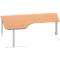 Schäfer Shop Genius Bureau d'angle MODENA FLEX 90°, approche à gauche, tube rond à pied en C, L 2000 mm, hêtre/blanc