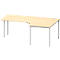 Schäfer Shop Genius Bureau d’angle MODENA FLEX 90°, extension à droite, d'un côté, espacement des pieds réduit sur le côté, 4 pieds avec tubes ronds, coloris érable 