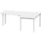 Schäfer Shop Genius Bureau d’angle MODENA FLEX 90°, extension à droite, d'un côté, espacement des pieds réduit sur le côté, 4 pieds avec tubes ronds, gris clair 