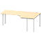 Schäfer Shop Genius Bureau d’angle MODENA FLEX 90°, extension à droite, des deux côtés, espacement des pieds réduit sur le côté, 4 pieds avec tubes ronds, coloris érable 