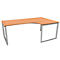 Schäfer Shop Genius Bureau d'angle MODENA FLEX, 90°, pied en forme d'étrier, approche à droite, L 2000 mm, décor hêtre
