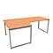 Schäfer Shop Genius Bureau d'angle MODENA FLEX, 90°, pied en forme d'étrier, approche à gauche, L 2000 mm, décor hêtre