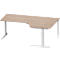 Schäfer Shop Genius Bureau d'angle MODENA FLEX 90°, tube rectangulaire à piétement en C, L 2000 mm, approche à droite, chêne-décor/blanc-alu