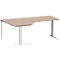 Schäfer Shop Genius Bureau d'angle MODENA FLEX 90°, tube rectangulaire à piétement en C, L 2000 mm, approche à gauche, chêne-décor/blanc-alu