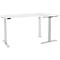 Schäfer Shop Genius Bureau d'angle Modena Flex, réglage électrique de la hauteur, angle 90°, pied en T, L 2000 mm, blanc/blanc alu