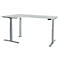Schäfer Shop Genius Bureau d'angle Modena Flex, réglage électrique de la hauteur, angle 90°, pied en T, L 2000 mm, gris clair/blanc alu
