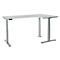 Schäfer Shop Genius Bureau d'angle Modena Flex, réglage électrique de la hauteur, angle 90°, pied en T, L 2000 mm, gris clair/blanc alu