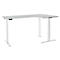 Schäfer Shop Genius Bureau d'angle Modena Flex, réglage électrique de la hauteur, angle 90°, pied en T, L 2000 mm, gris clair/blanc
