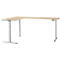 Schäfer Shop Genius Bureau d'angle Modena Flex, réglage électrique de la hauteur, angle de 90° des deux côtés, L 2000 x P 2000 mm, érable/aluminium blanc