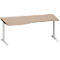 Schäfer Shop Genius Bureau de forme libre MODENA FLEX, approche à gauche, décor chêne/alu blanc