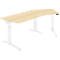 Schäfer Shop Genius bureau ERGOSTYLE S, 135°, één niveau, elektrisch in hoogte verstelbaar, bevestiging rechts, C-voet, B 2165 x D 800 x H 715-1182 mm, incl. Memory Master, ahorn/wit
