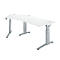 Schäfer Shop Genius bureau, ERGOSTYLE S, 135°, links uitschuifbaar, handmatig in hoogte verstelbaar, B 2165 x D 800 mm, alu wit/wit