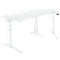 Schäfer Shop Genius Bureau ERGOSTYLE S, 135°, réglage électrique de la hauteur, approche à droite, deux niveaux, pied en C, L 2165 x P 800 x H 645-1305 mm, avec Memory Master, blanc/blanc