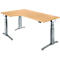 Schaefer Shop Genius bureau ERGOSTYLE S, 90°, aanbouw links, elektrisch in hoogte verstelbaar, C-voet, tweetraps, B 2000 x D 800 x H 645-1305 mm, incl. Memory Master, beuken/antraciet