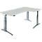 Schäfer Shop Genius Bureau ERGOSTYLE S, 90°, approche à droite, réglage électrique de la hauteur, pied en C, deux niveaux, L 2000 x P 800 x H 645-1305 mm, y compris Memory Master, gris clair/anthracite