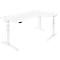 Schäfer Shop Genius bureau ERGOSTYLE S, 90°, rechts, elektrisch in hoogte verstelbaar, C-voet, tweetraps, B 2000 x D 800 x H 645-1305 mm, incl. Memory Master, wit/wit